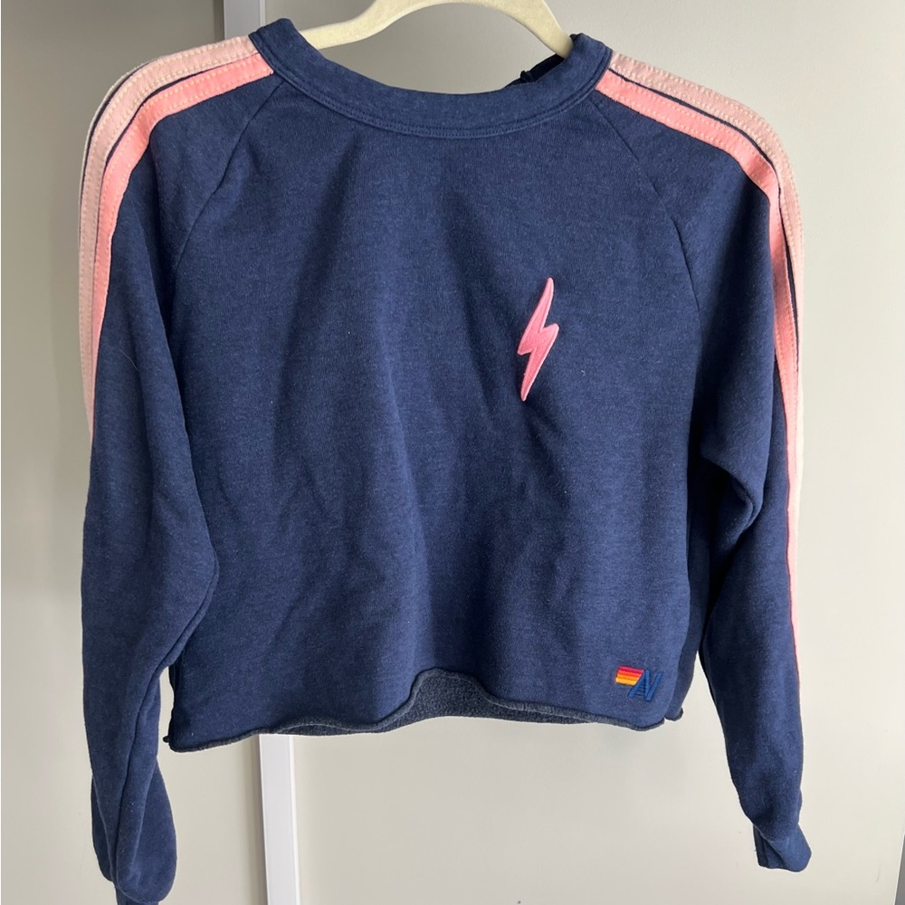 Aviator Nation bolt crop sweatshirt